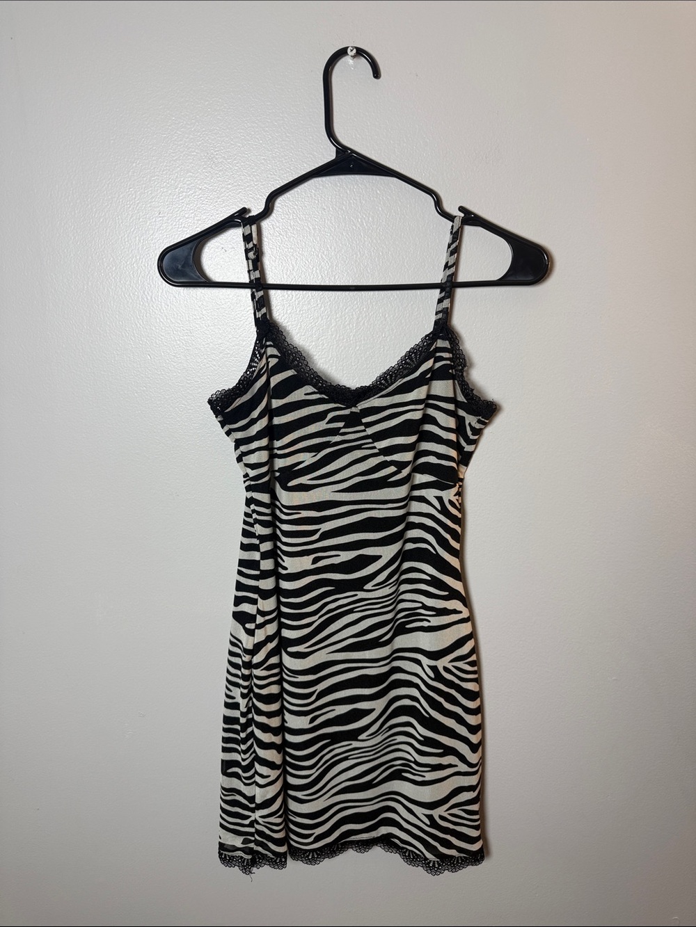 Full Tilt Zebra Print Slip Dress - Black and White Size Small